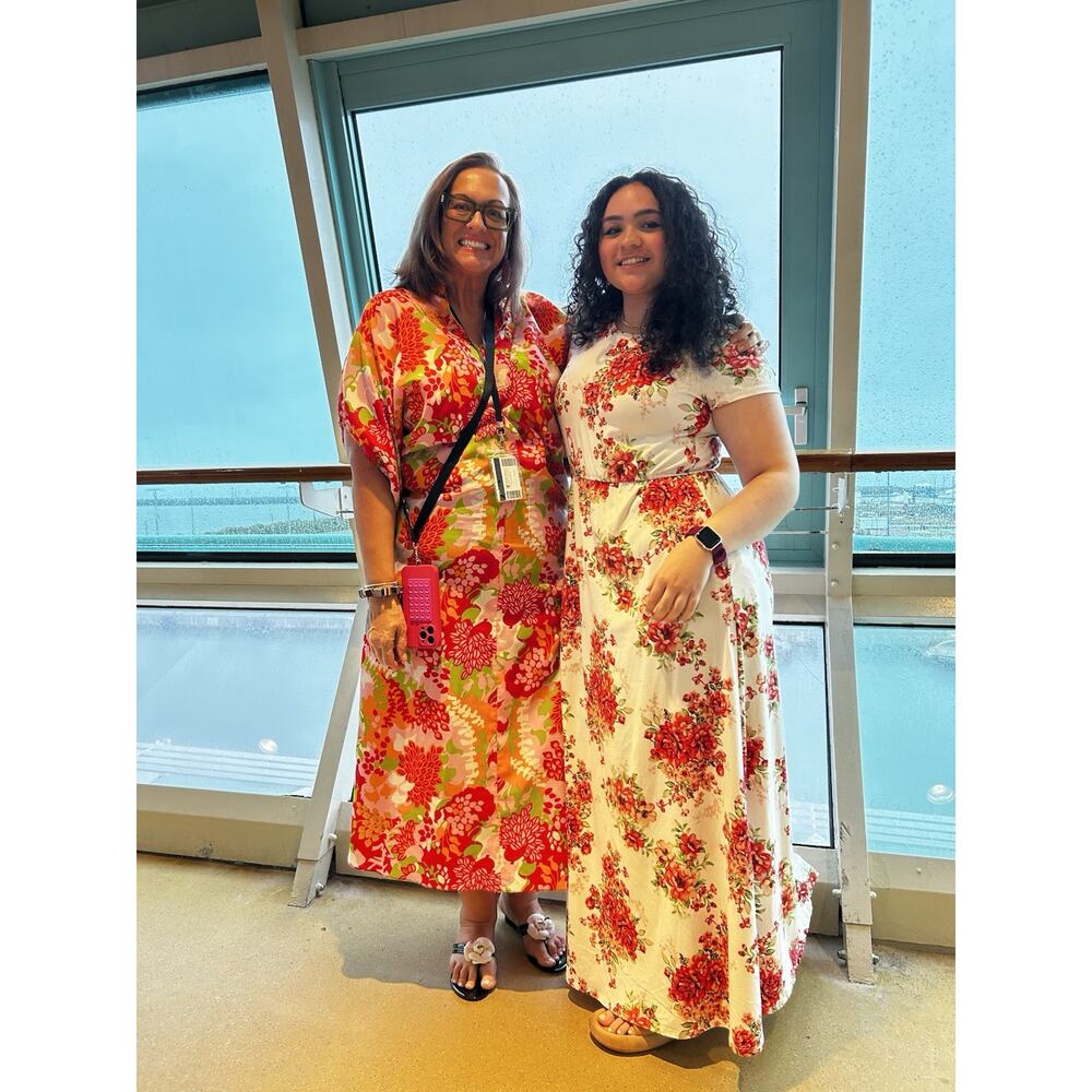 VTG 80s Handmade Hawaiian Maxi Dress Mumu Plus 50" Bust Floral 1x - Picture 9 of 9